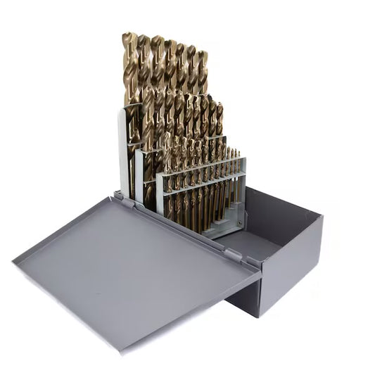 29 Piece Cobalt Jobber Length Drill Bit Set, 1/16" - 1/2"