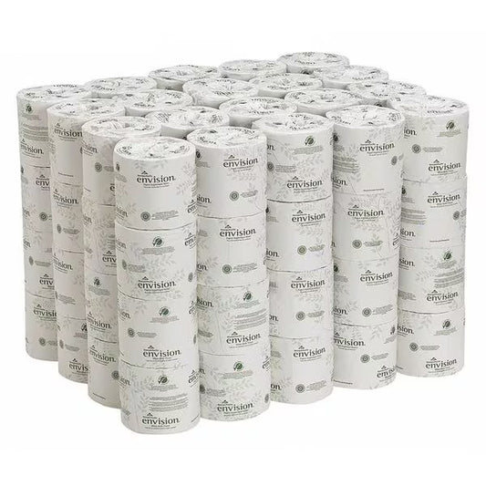 Envision Toilet Paper, 2 Ply, 400 Sheets, 3.5 L x 3.8 W, PK96